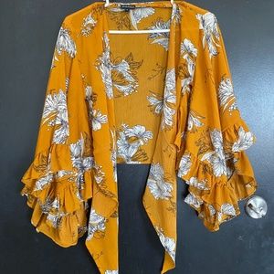 Floral Print Wrap Shirt